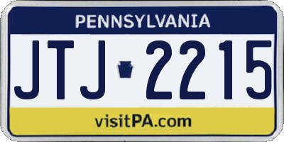 PA license plate JTJ2215