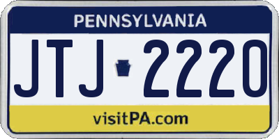 PA license plate JTJ2220