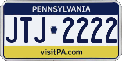 PA license plate JTJ2222