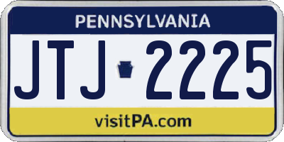 PA license plate JTJ2225