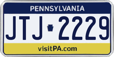 PA license plate JTJ2229