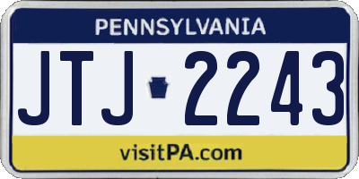 PA license plate JTJ2243