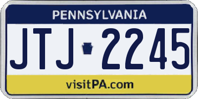 PA license plate JTJ2245