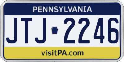 PA license plate JTJ2246