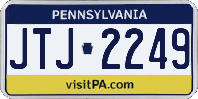 PA license plate JTJ2249