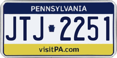 PA license plate JTJ2251