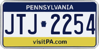 PA license plate JTJ2254