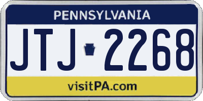 PA license plate JTJ2268
