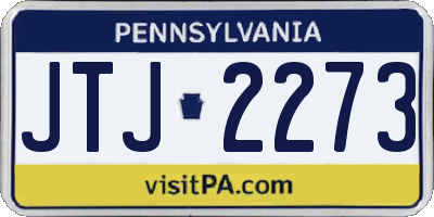 PA license plate JTJ2273