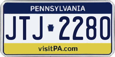 PA license plate JTJ2280