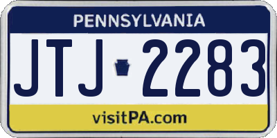 PA license plate JTJ2283