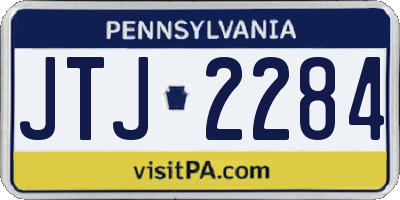 PA license plate JTJ2284
