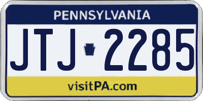 PA license plate JTJ2285