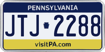 PA license plate JTJ2288