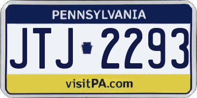 PA license plate JTJ2293