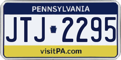 PA license plate JTJ2295