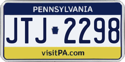 PA license plate JTJ2298