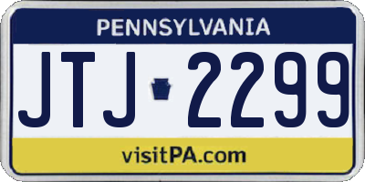 PA license plate JTJ2299