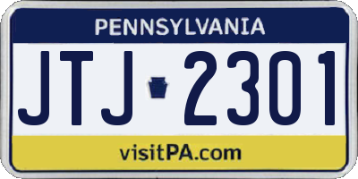 PA license plate JTJ2301