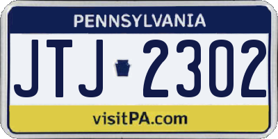 PA license plate JTJ2302