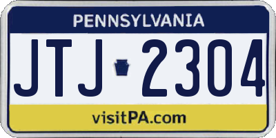PA license plate JTJ2304
