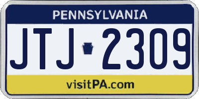 PA license plate JTJ2309