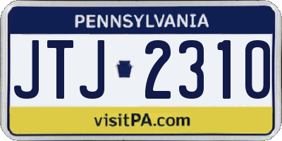 PA license plate JTJ2310