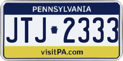 PA license plate JTJ2333