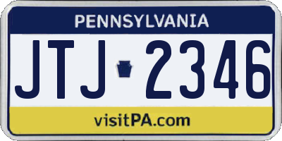 PA license plate JTJ2346