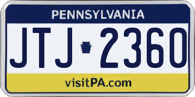 PA license plate JTJ2360