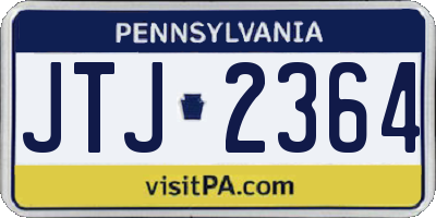 PA license plate JTJ2364