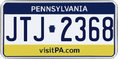 PA license plate JTJ2368
