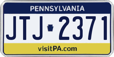 PA license plate JTJ2371