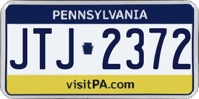 PA license plate JTJ2372