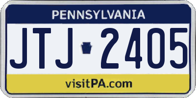 PA license plate JTJ2405