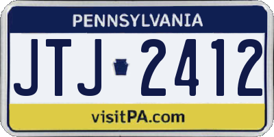 PA license plate JTJ2412
