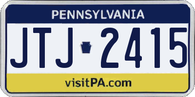 PA license plate JTJ2415