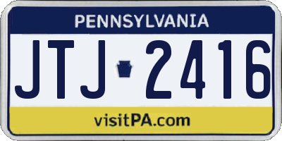 PA license plate JTJ2416