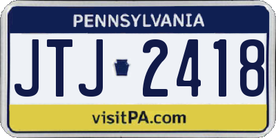 PA license plate JTJ2418