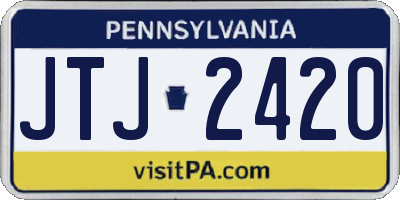 PA license plate JTJ2420