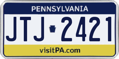 PA license plate JTJ2421