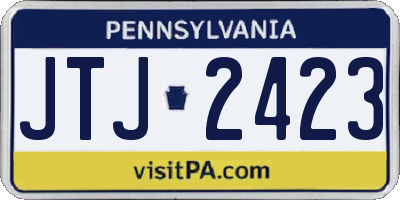 PA license plate JTJ2423