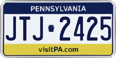 PA license plate JTJ2425