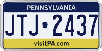 PA license plate JTJ2437