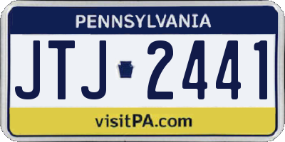 PA license plate JTJ2441
