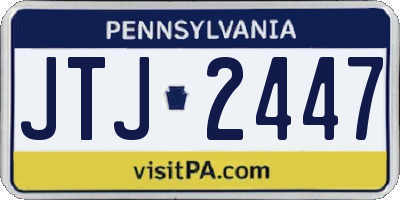 PA license plate JTJ2447