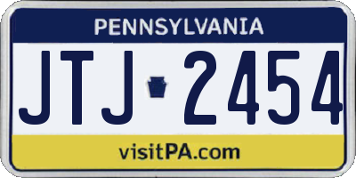 PA license plate JTJ2454