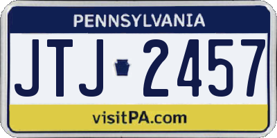 PA license plate JTJ2457