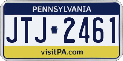 PA license plate JTJ2461