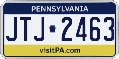 PA license plate JTJ2463